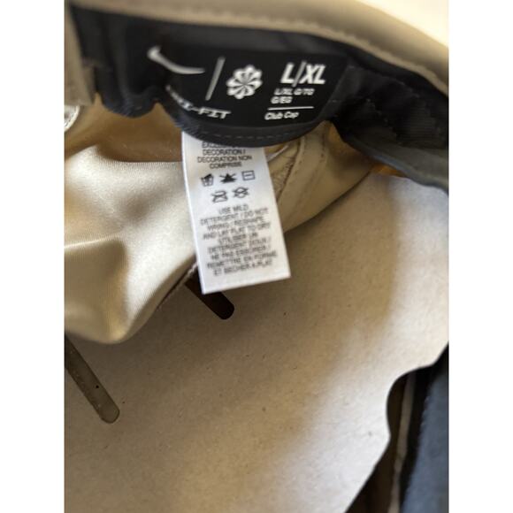 Nike Dri FIT Size L/XL Club Unstructured Featherlight Cap Khaki White FB5682 247 - Picture 10 of 13